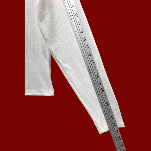 Wild Fable - Women's Long Sleeve Pointelle T-Shirt - White - XXL - Picture 7 of 12